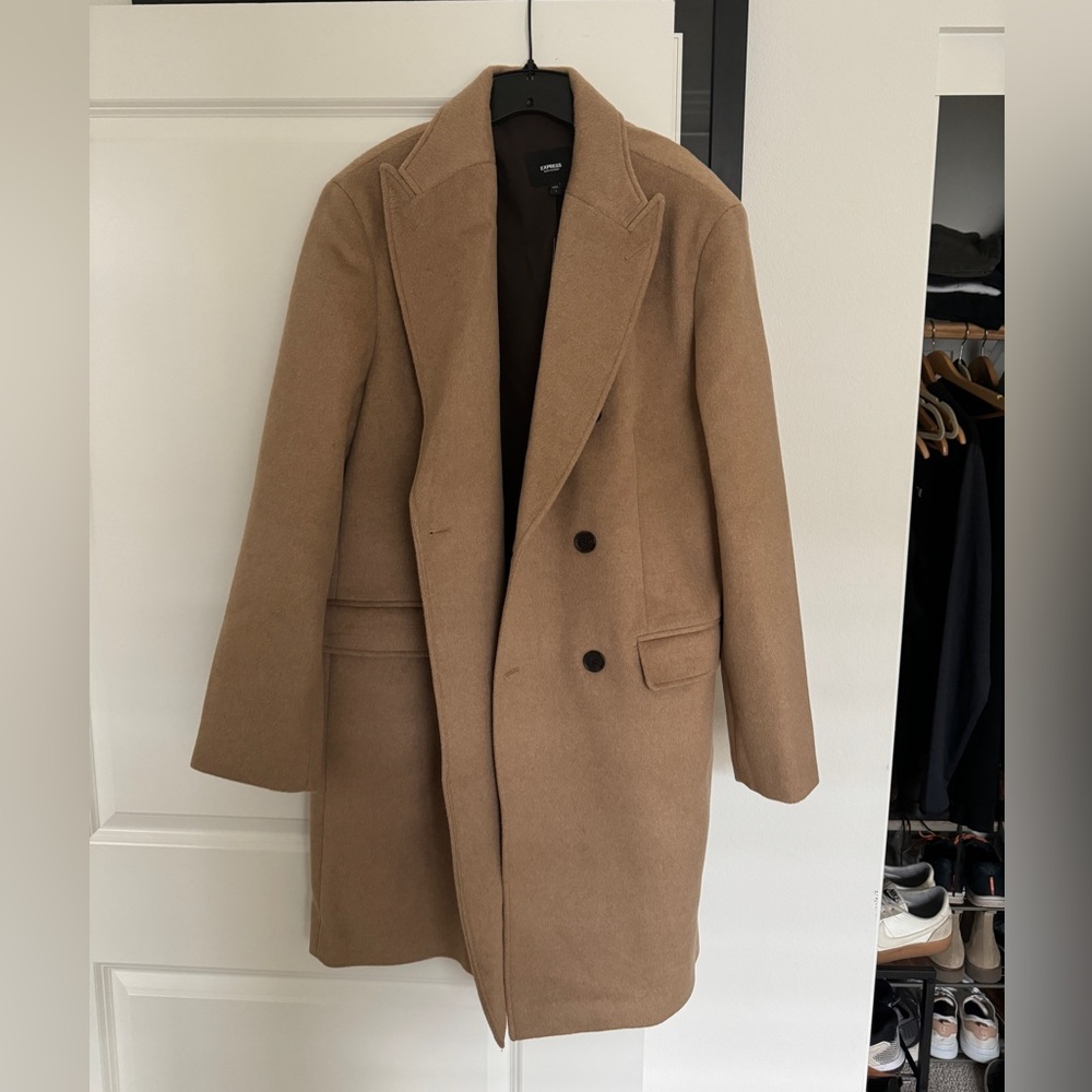 Express Men's Long Coat Tan